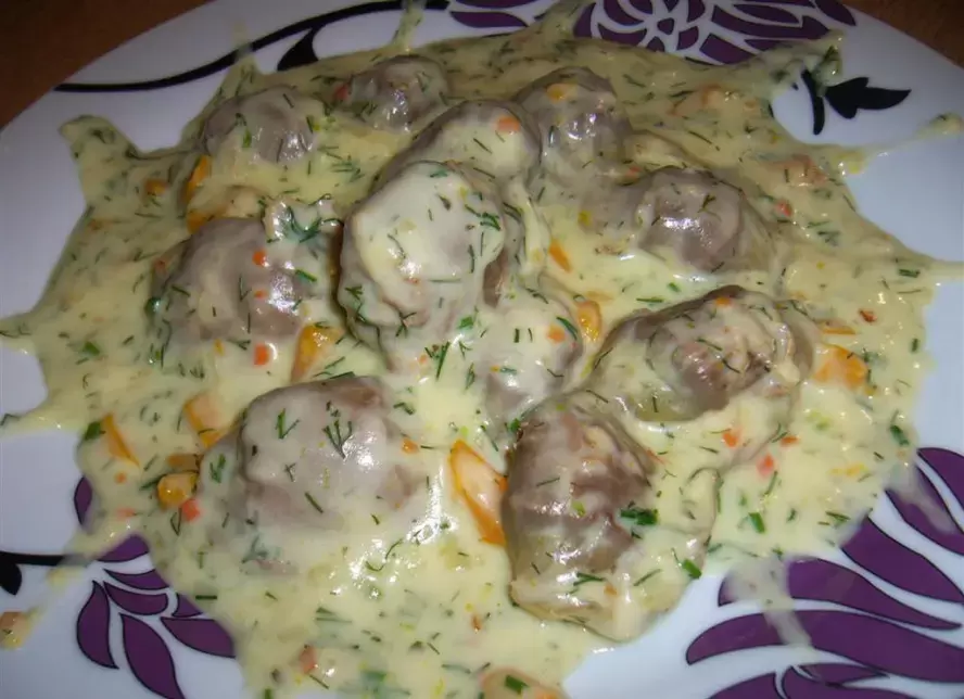 Куриные желудки в пикантном соусе